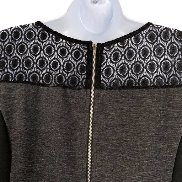 41 Hawthorn‎ Dress Lace Gray Black Short Sleeve Back Zip NWT Women's Large - Picture 6 of 10